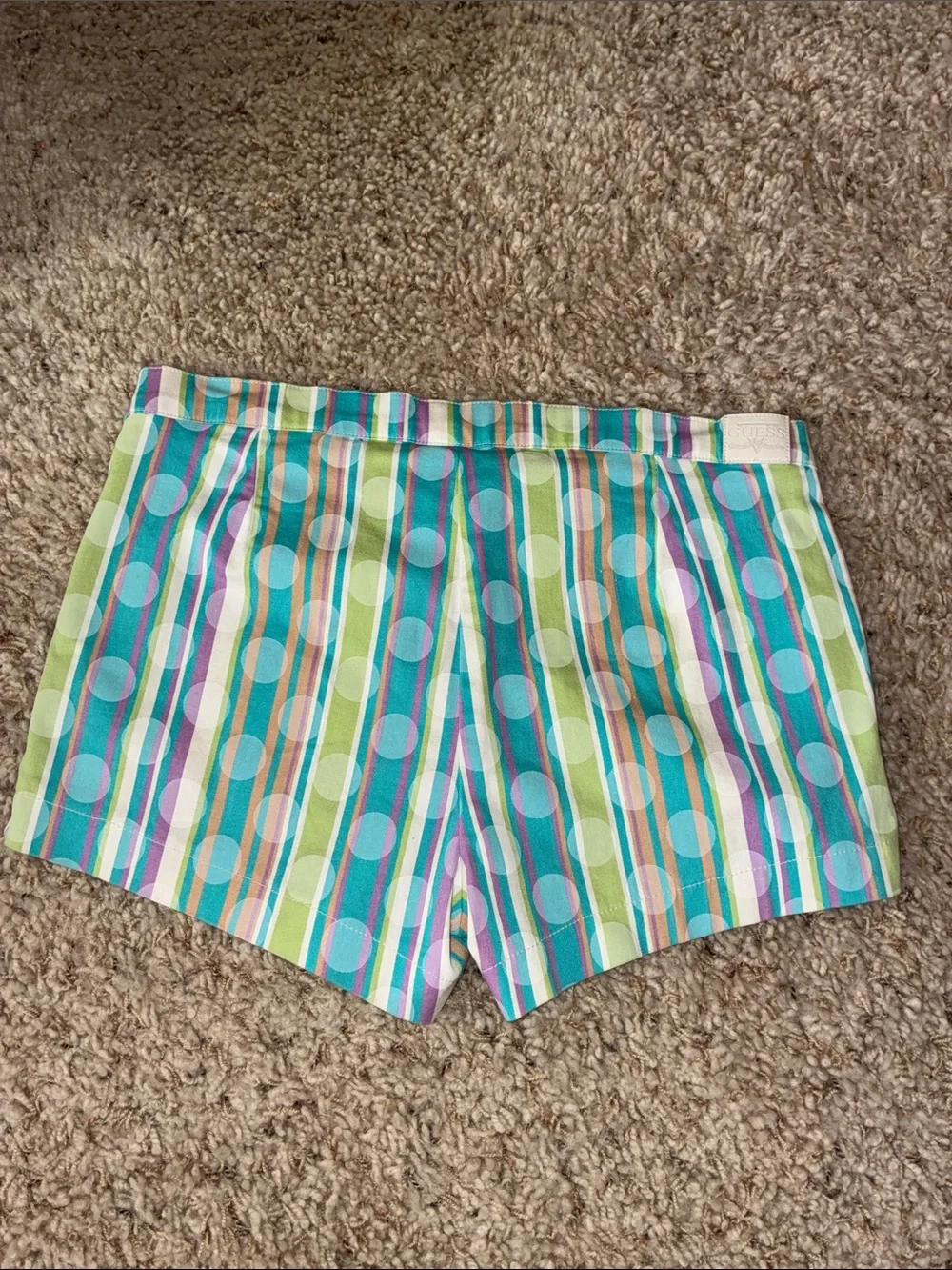 GUESS Striped Pastel Cotton Blend Women's Shorts